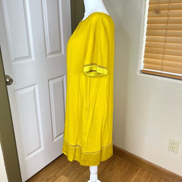 Anthropologie Maeve Verdet Gold Shift Pocket Dress. - Picture 5 of 11